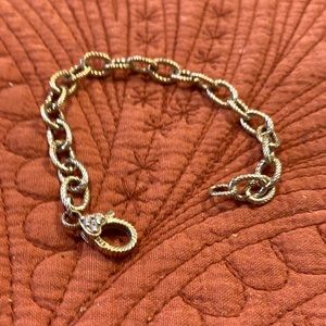 Ross Simons 925 Sterling Goldstone Italy CZ Bracelet